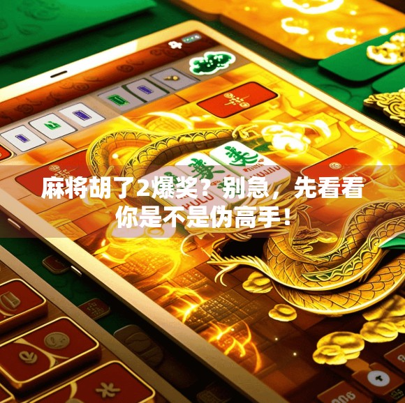 麻将胡了2爆奖？别急，先看看你是不是伪高手！