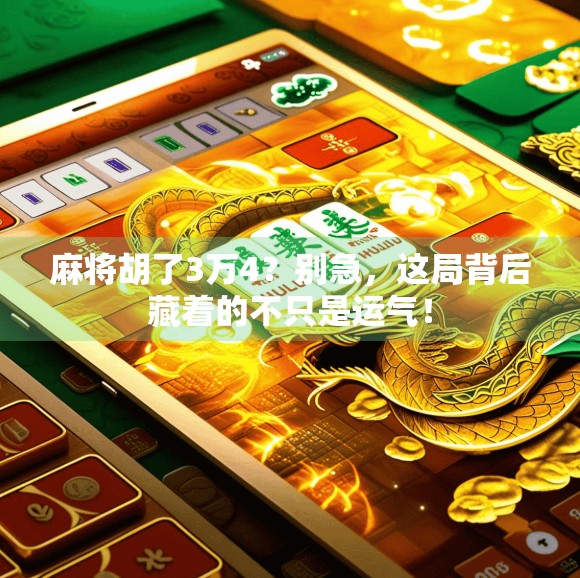 麻将胡了3万4？别急，这局背后藏着的不只是运气！