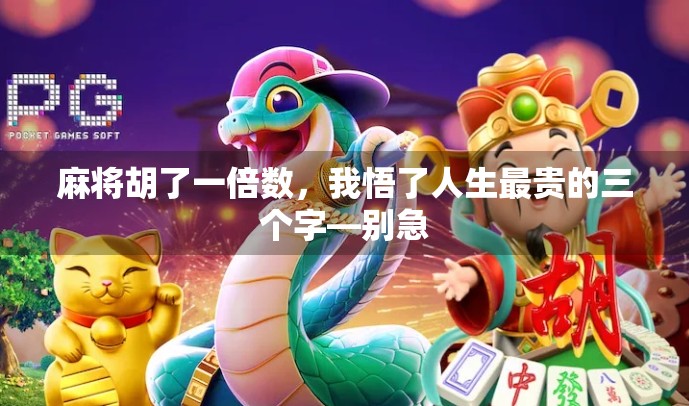 麻将胡了一倍数，我悟了人生最贵的三个字—别急