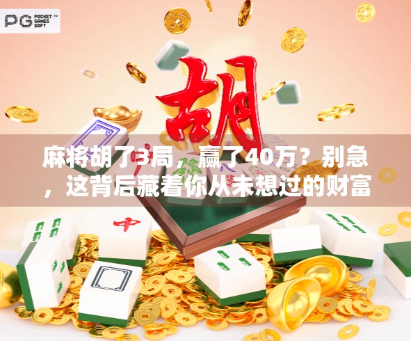 麻将胡了3局，赢了40万？别急，这背后藏着你从未想过的财富密码