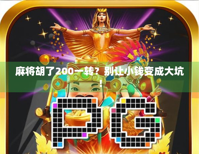 麻将胡了200一转?别让小钱变成大坑!