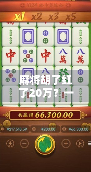 麻将胡了红了20万?一场运气背后的真相,你敢信吗?