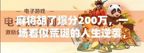 麻将胡了爆分200万,一场看似荒诞的人生逆袭,背后藏着怎样的现实密码? 麻将胡了爆分200万,一场看似荒诞的人生逆袭,背后藏着怎样的现实密码?
