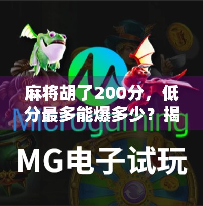 麻将胡了200分，低分最多能爆多少？揭秘爆分背后的数学逻辑与实战策略！